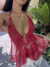 D'Journé Fashion Backless Halter Neck Cami in Pink, bold back detail model