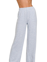 Zenana Soft Melange Hacci Elastic Waistband Lounge Pants