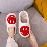 Red Smiley Face Cozy Slippers