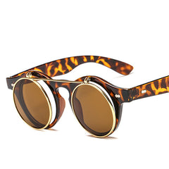 Round Steampunk Flip Cover Sunglasses D'Journè Fashion