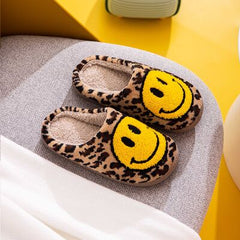 Leopard Smiley Face Slippers