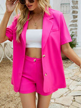 Rose Short Sleeve Blazer and Shorts Set