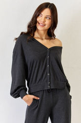Ultra Soft Button Up Long Sleeve Lounge Cardigan