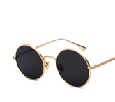 Steampunk sunglasses yellow lens gold frame