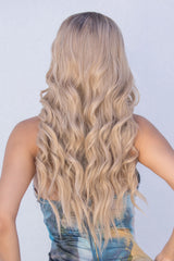 13*2" Wave Lace Front Synthetic Wigs in Gold 26" Long 150% Density D'Journè Fashion