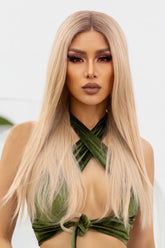 13*2‘’ Lace Front Wigs Synthetic Long Straight 24'' 150% Density D'Journè Fashion