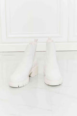 Work For It Matte Lug Sole Chelsea Boots in White