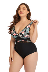 Floral Cutout Tie-Back One-Piece Swimsuit D'Journè Fashion