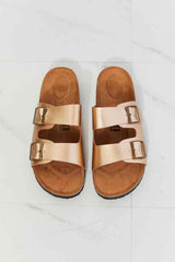 Best Life Double-Banded Slide Sandal in Gold