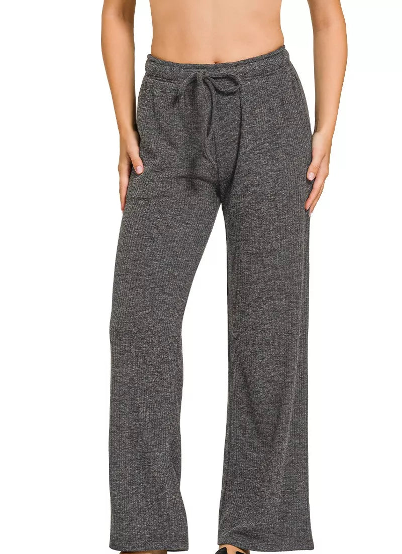 Zenana Ribbed Drawstring Lounge Pants