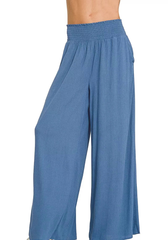 Zenana Smocked Waistband Wide Leg Lounge Pants