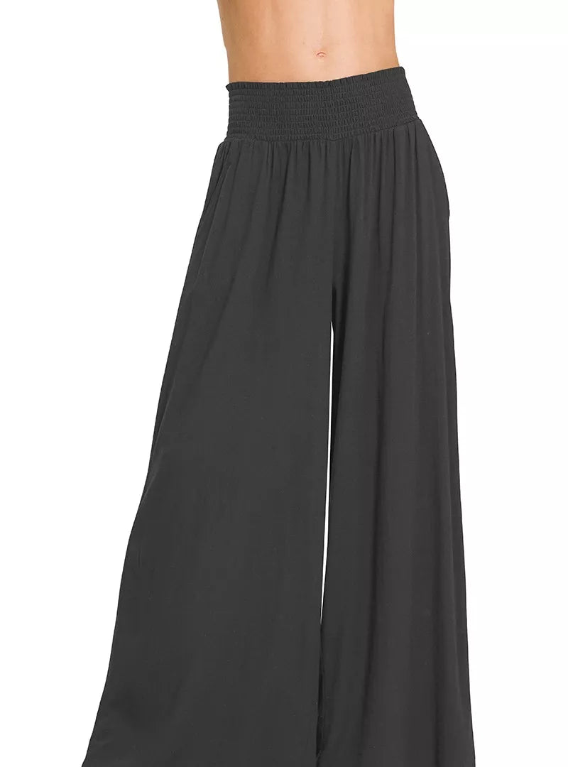 Zenana Smocked Waistband Wide Leg Lounge Pants