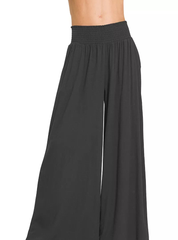 Zenana Smocked Waistband Wide Leg Lounge Pants