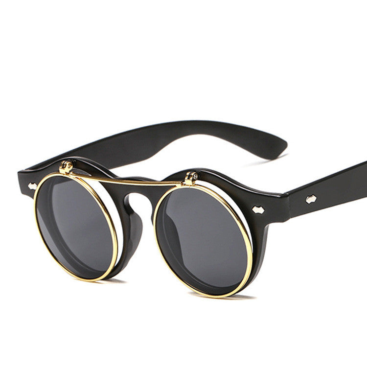 Round Steampunk Flip Cover Sunglasses D'Journè Fashion