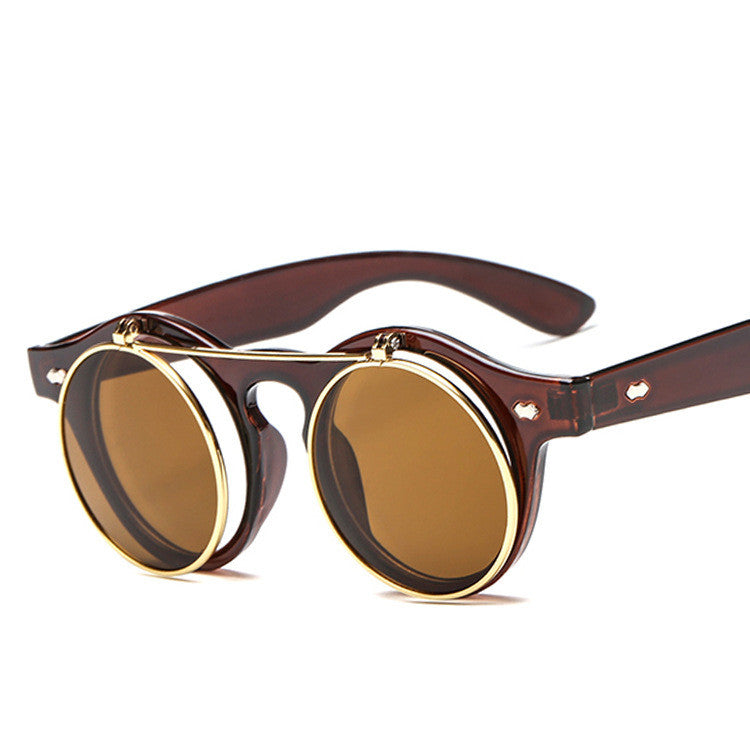 Round Steampunk Flip Cover Sunglasses D'Journè Fashion