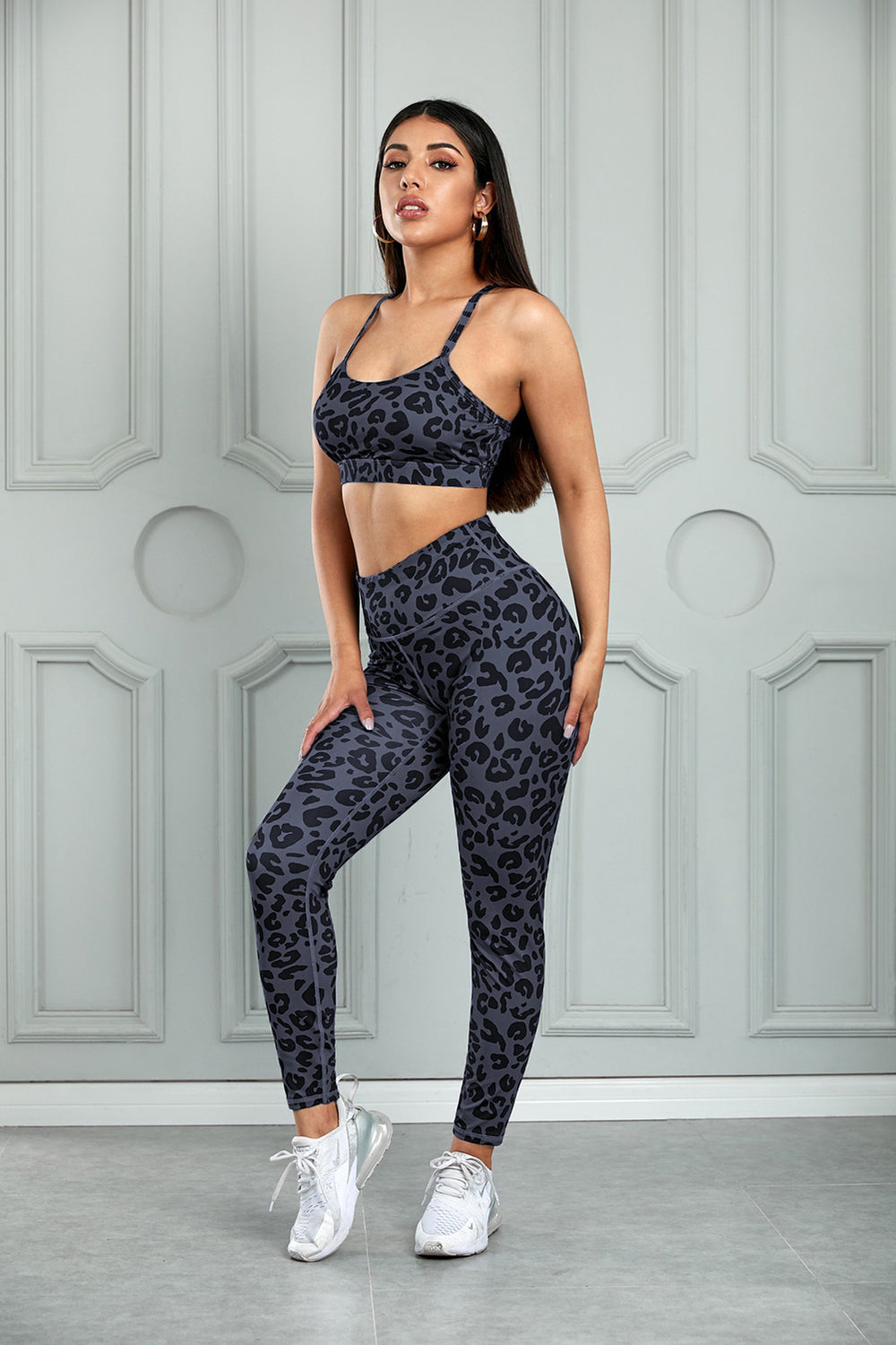 Leopard Sports Bra and Leggings Set D'Journè Fashion