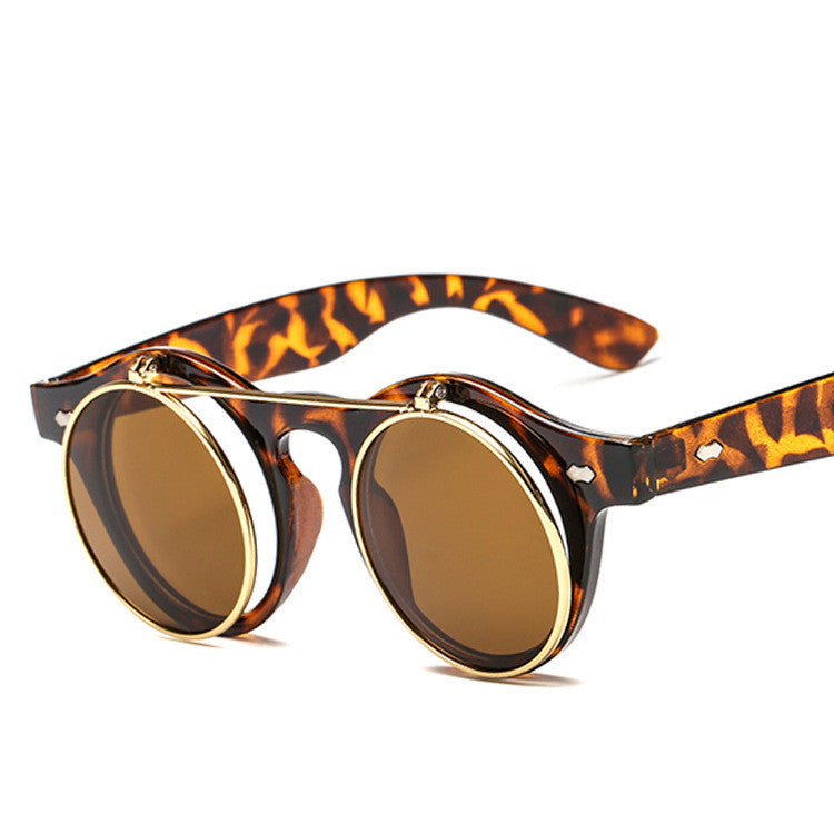 Round Steampunk Flip Cover Sunglasses D'Journè Fashion