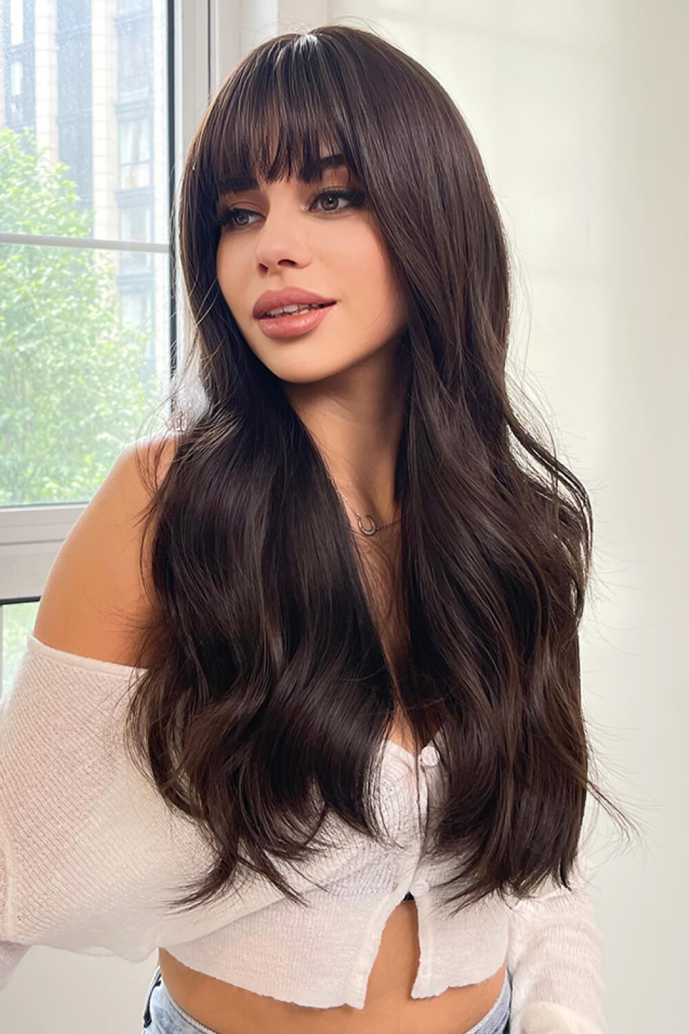 Full Machine Long Wave Synthetic Wigs 24'' D'Journè Fashion