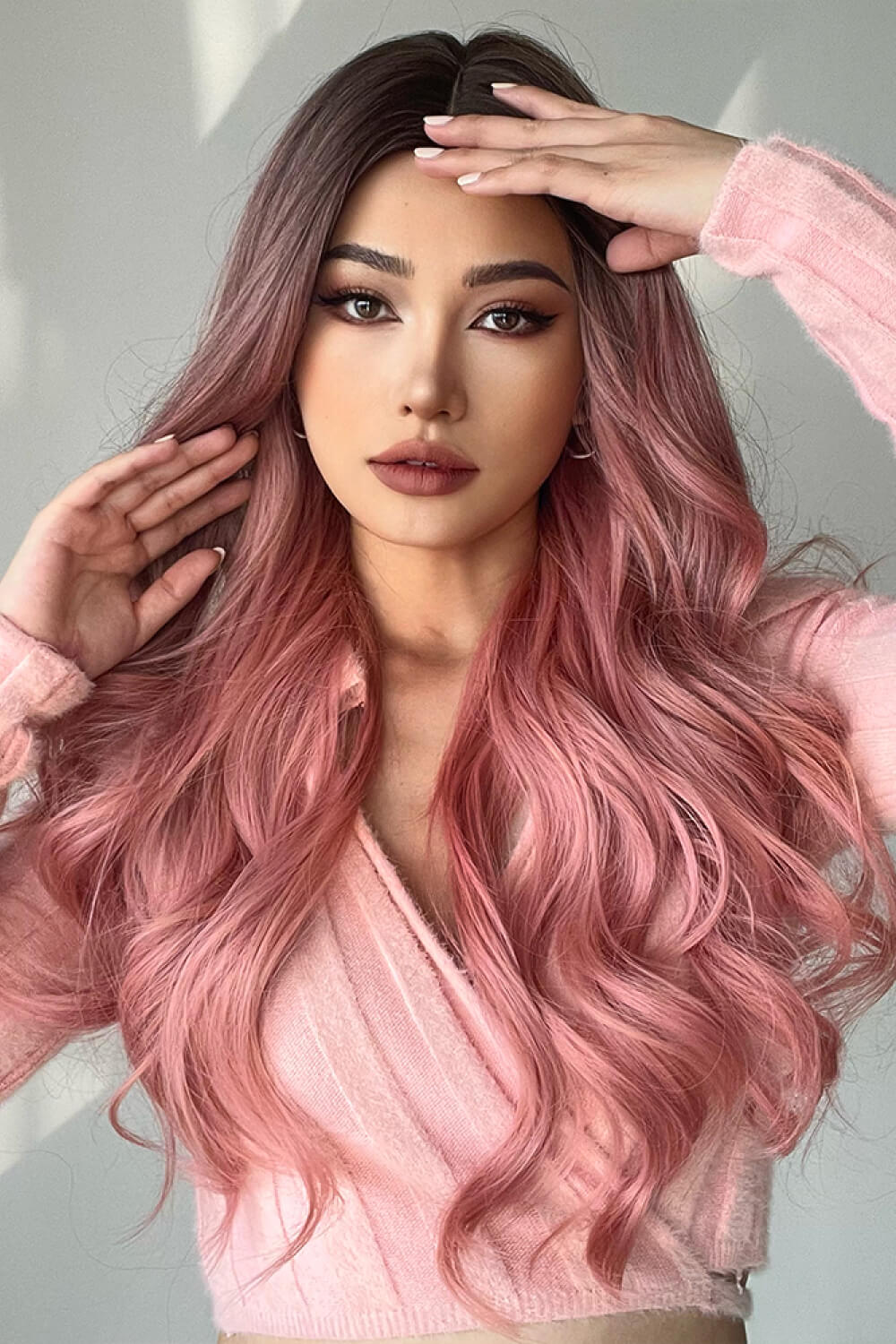 Fashion Wave Synthetic Long Wigs in Pink 26'' D'Journè Fashion