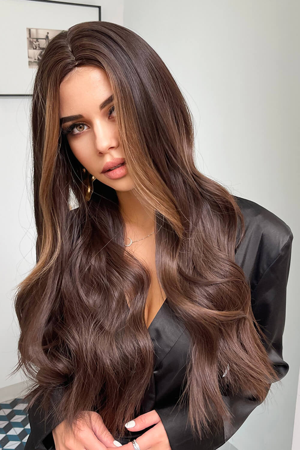 Full Machine Long Wave Synthetic Wigs 26'' D'Journè Fashion