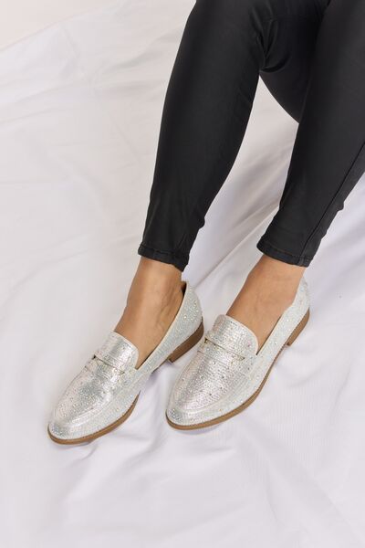 Posh Rhinestone Point Toe Loafers