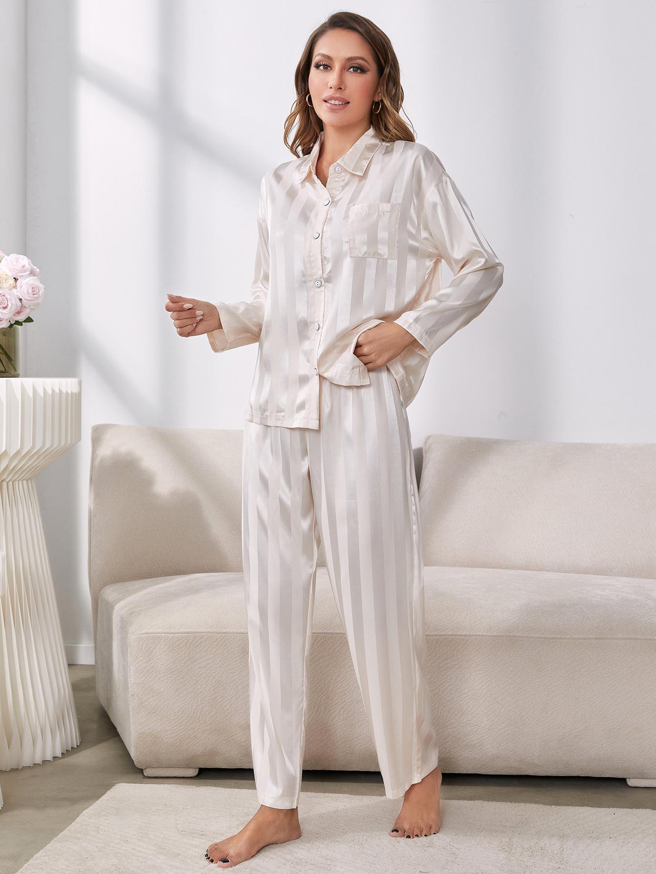 Button-Up Shirt and Pants Pajama Set D'Journè Fashion