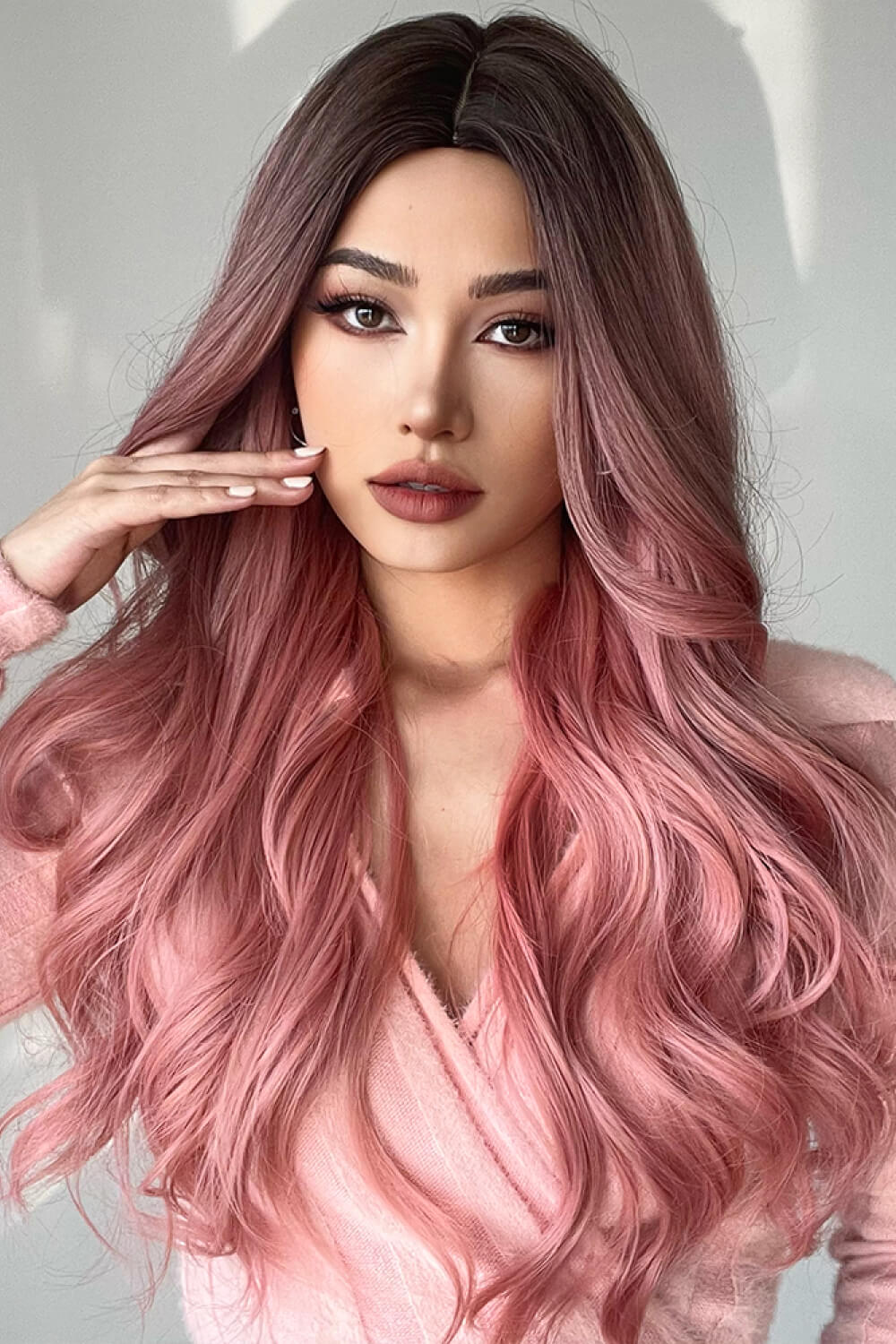 Fashion Wave Synthetic Long Wigs in Pink 26'' D'Journè Fashion