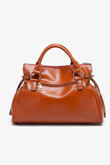 Leather Handbag with Tassels