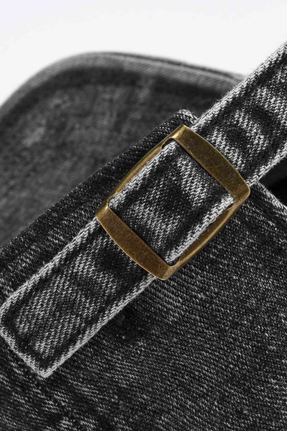 Army green cap back view with adjustable strap