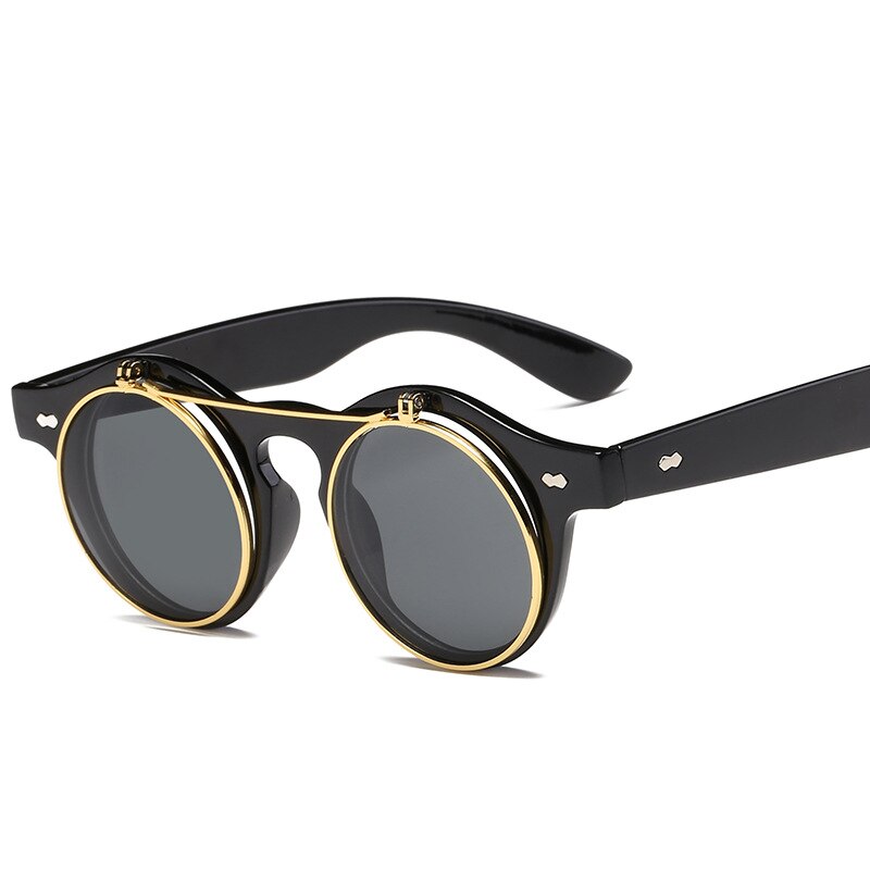 Round Steampunk Flip Cover Sunglasses D'Journè Fashion