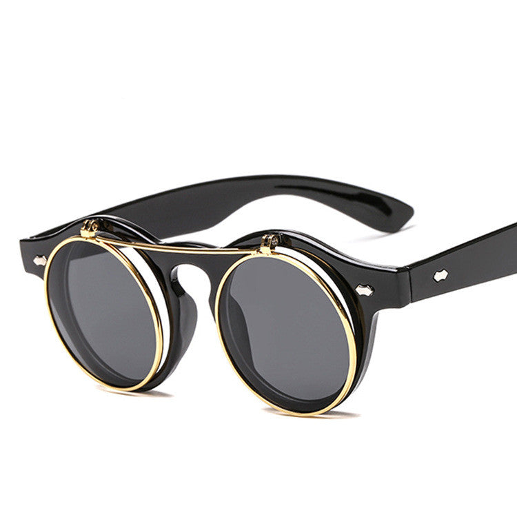 Round Steampunk Flip Cover Sunglasses D'Journè Fashion
