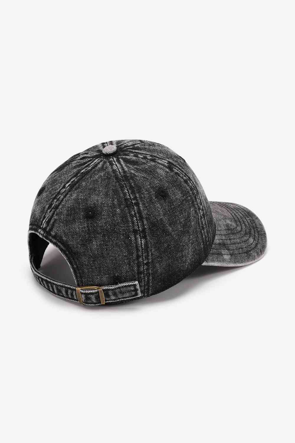 Dark gray cotton baseball cap side profile