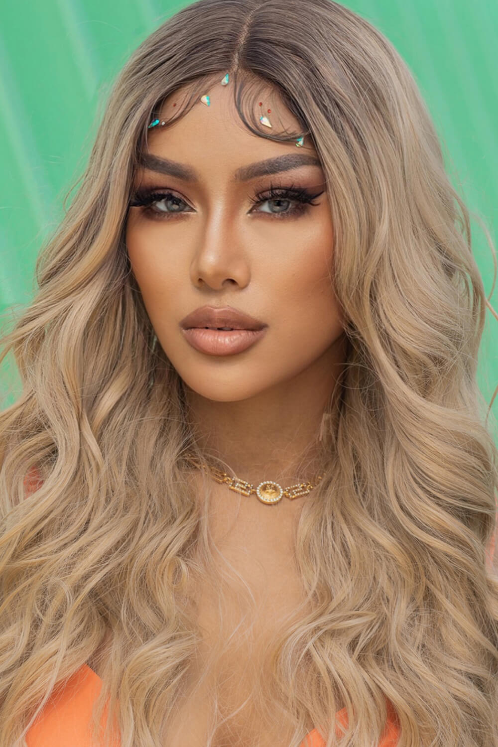 13*2‘’ Lace Front Wigs Synthetic Long Wave 26'' 150% Density D'Journè Fashion