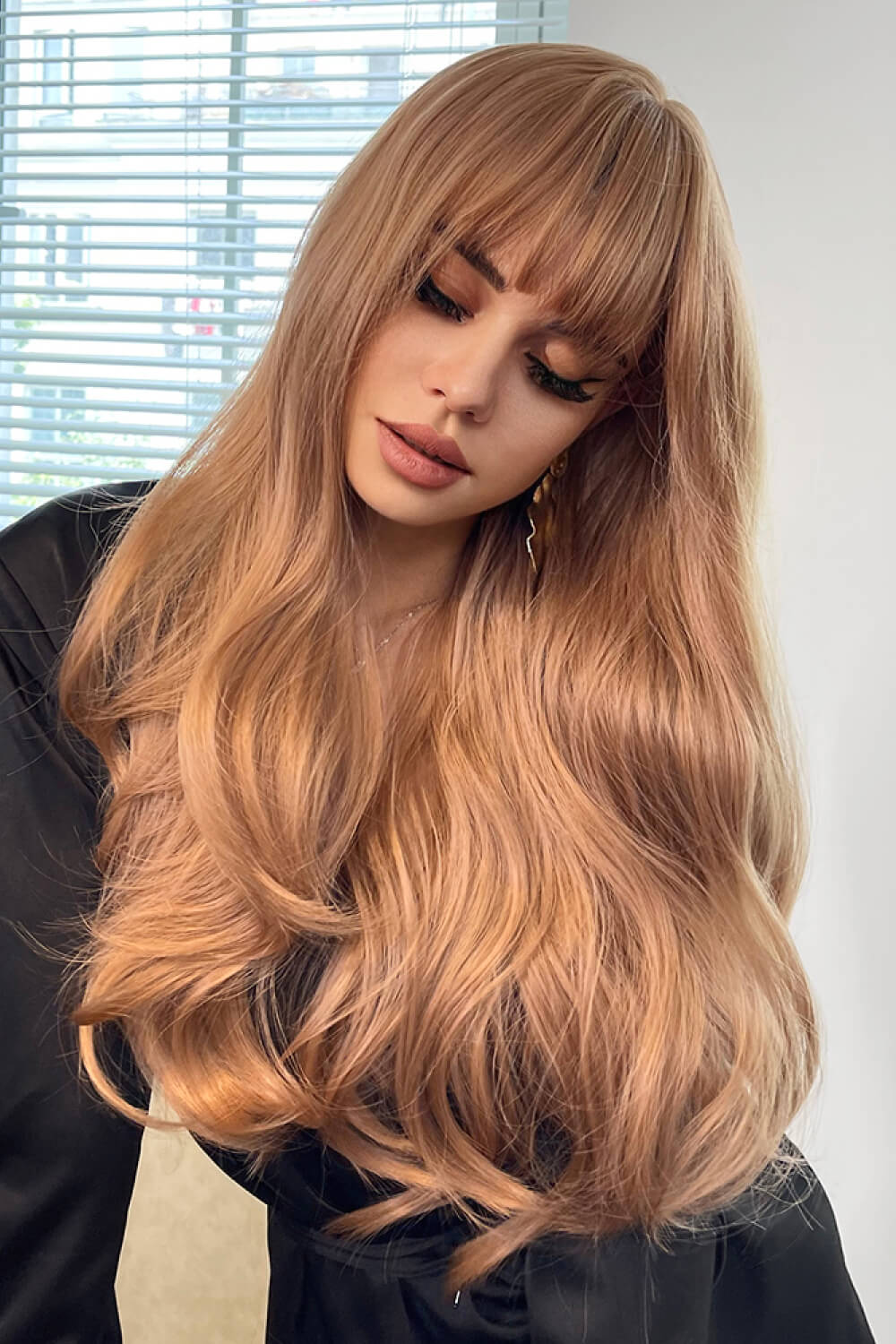 Full Machine Long Wave Synthetic Wigs 24'' D'Journè Fashion