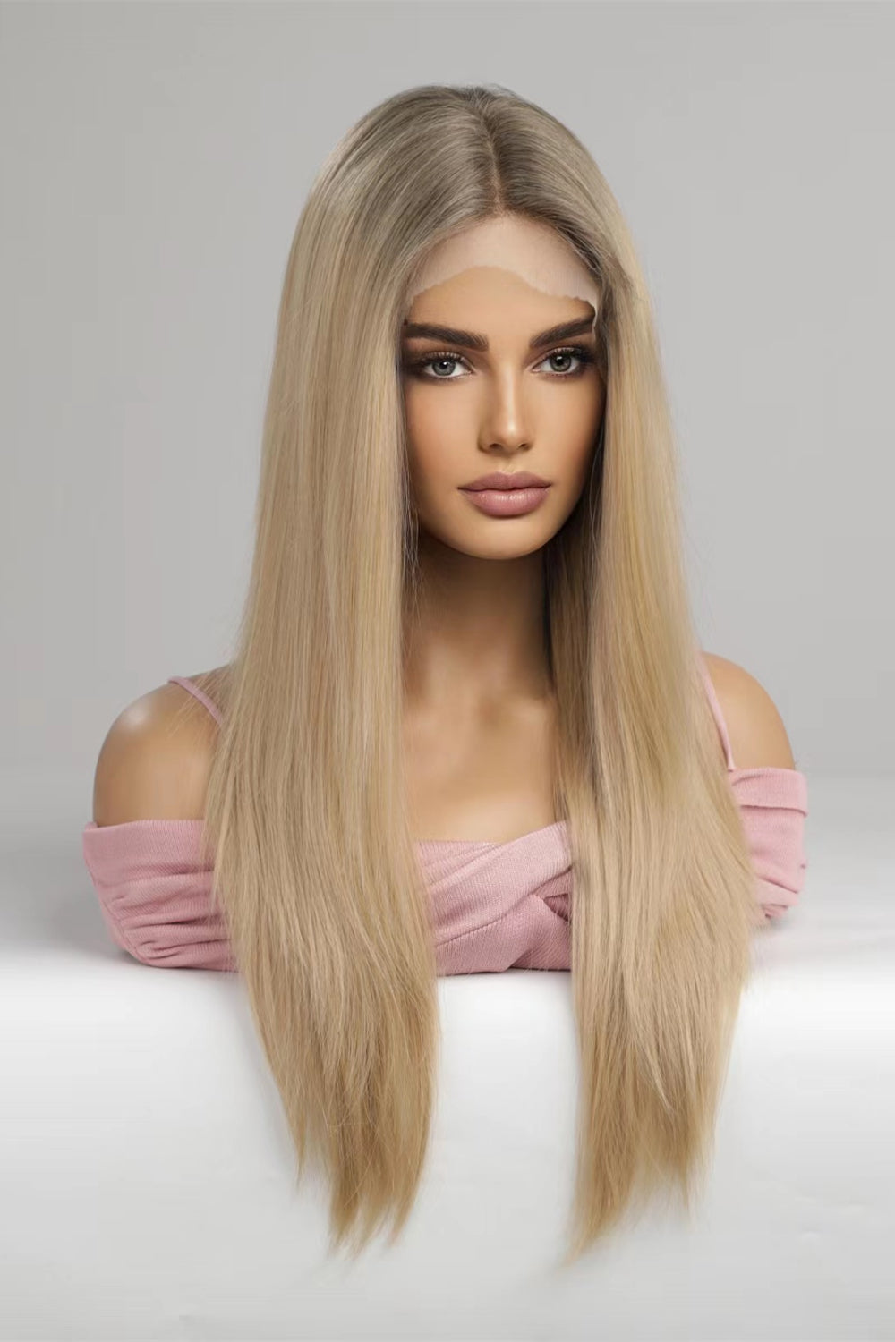 13*2‘’ Lace Front Wigs Synthetic Long Straight 24'' 150% Density D'Journè Fashion