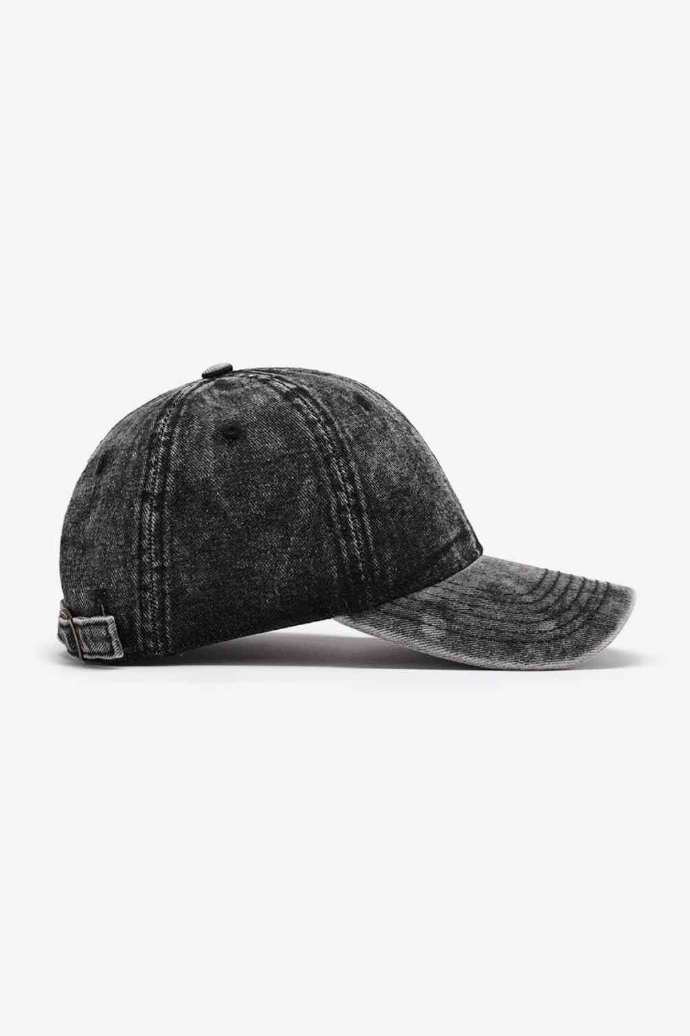 Dark gray adjustable baseball cap front view