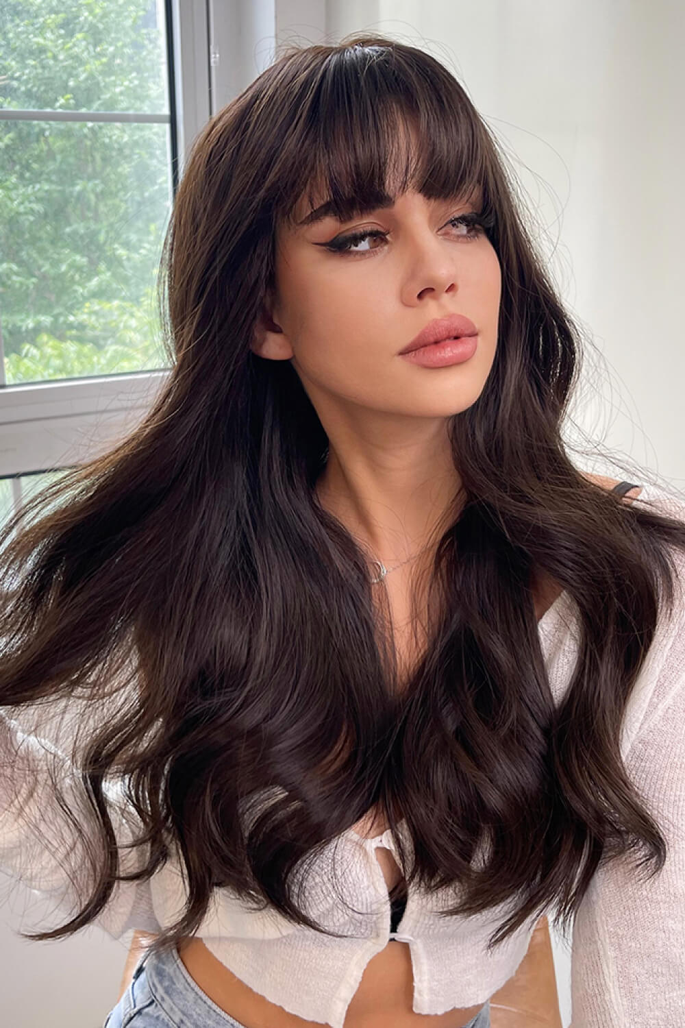 Full Machine Long Wave Synthetic Wigs 24'' D'Journè Fashion