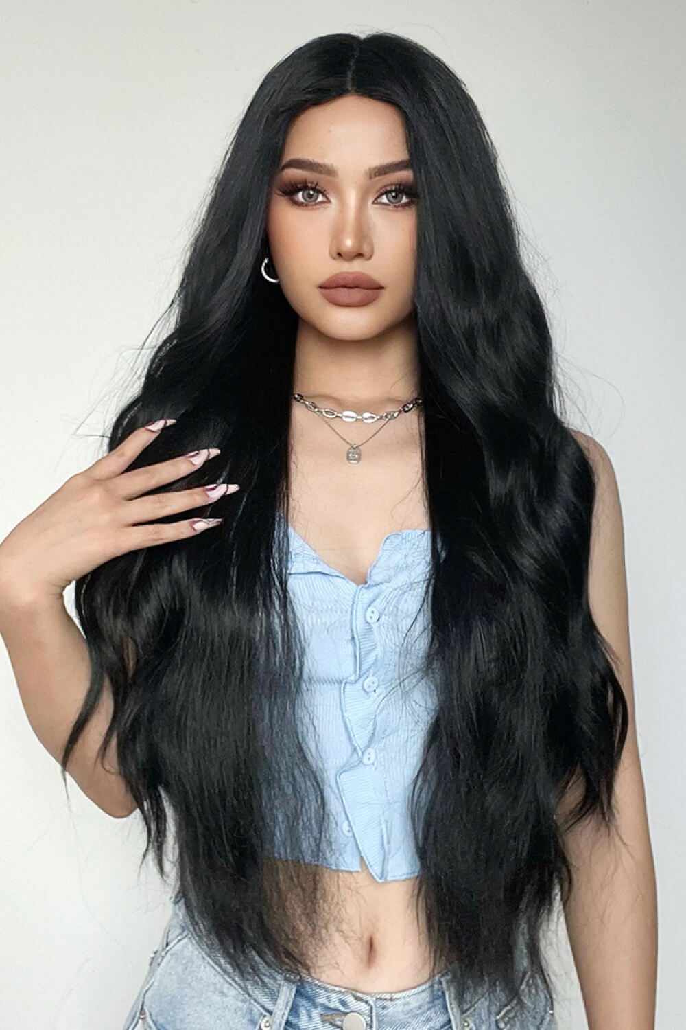 Full Machine Long Wave Synthetic Wigs 28'' D'Journè Fashion