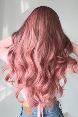 Fashion Wave Synthetic Long Wigs in Pink 26'' D'Journè Fashion