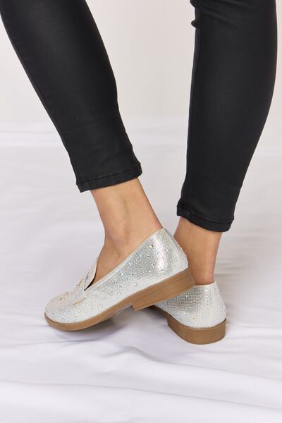 Posh Rhinestone Point Toe Loafers
