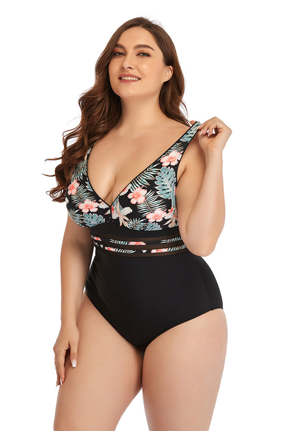 Floral Cutout Tie-Back One-Piece Swimsuit D'Journè Fashion