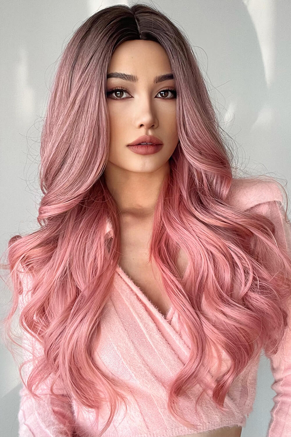 Fashion Wave Synthetic Long Wigs in Pink 26'' D'Journè Fashion