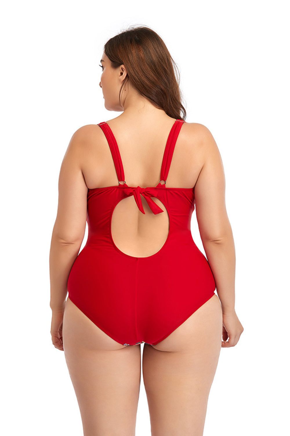 Floral Drawstring Detail One-Piece Swimsuit D'Journè Fashion