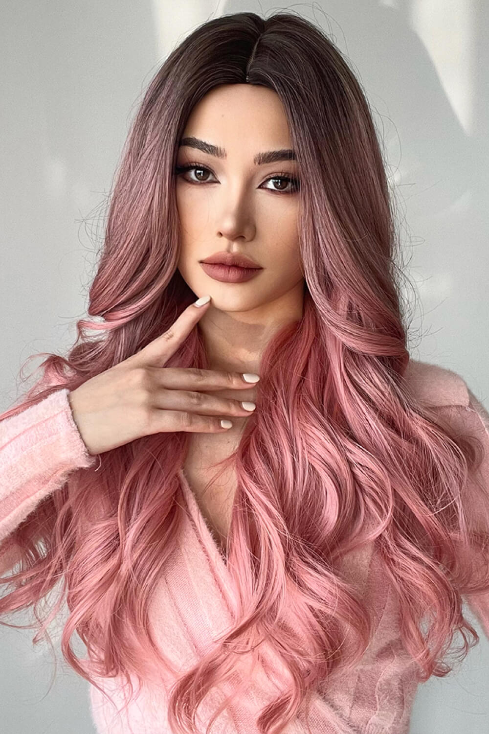 Fashion Wave Synthetic Long Wigs in Pink 26'' D'Journè Fashion