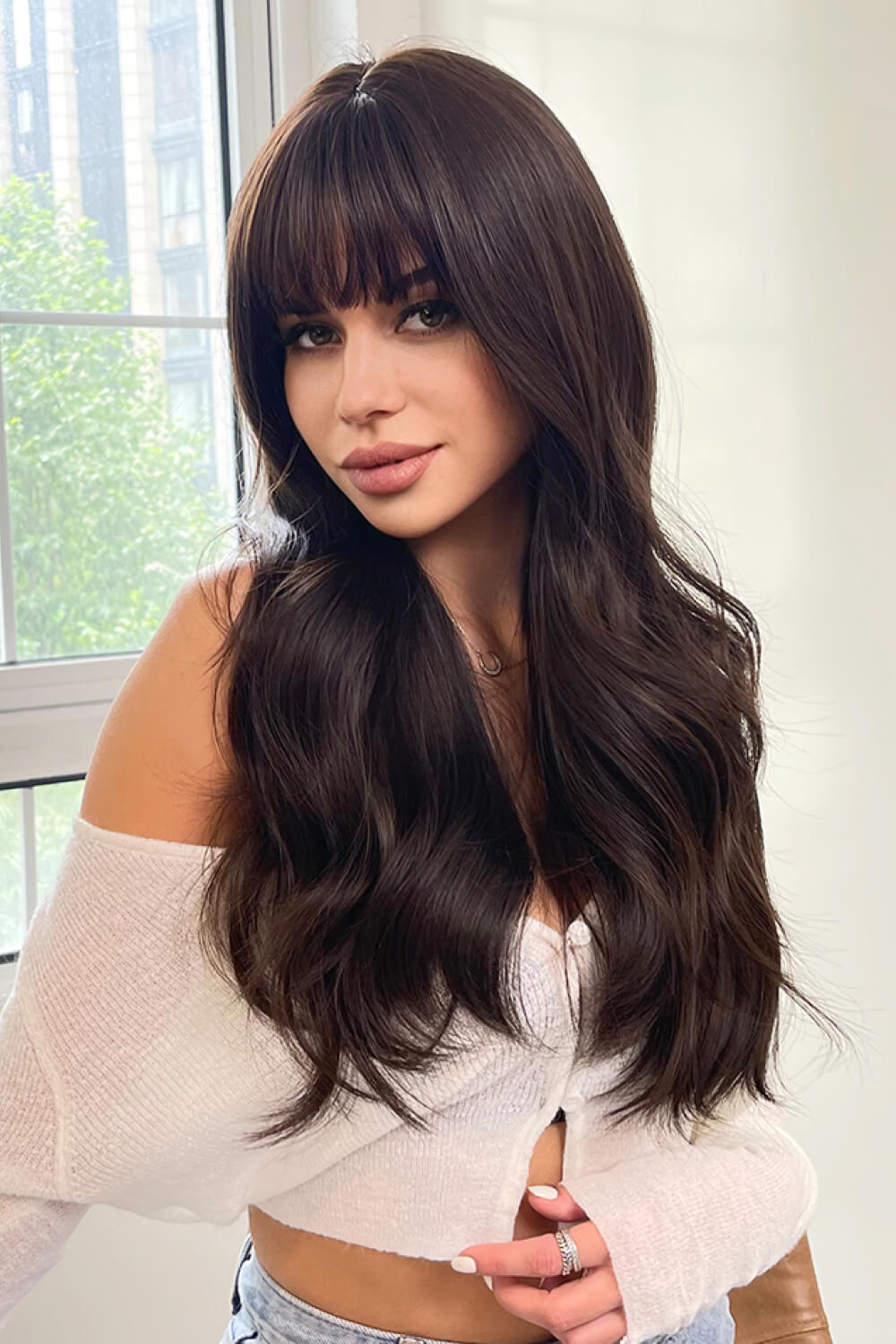 Full Machine Long Wave Synthetic Wigs 24'' D'Journè Fashion